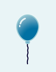 blue ballon with ribbon