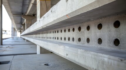 Obraz premium Industrial Infrastructure Beam in Construction