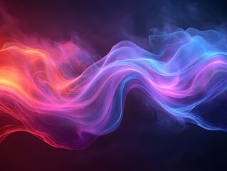 Fototapeta premium Neon Waves of Digital Energy Rippling Across the Luminous Screen in Vibrant Hues