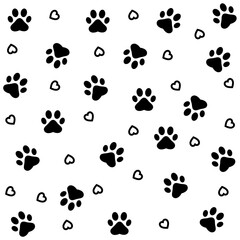 Paw print dog and cat Vector. footprint dog icon. Paw icon vector illustration.	