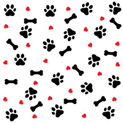 Paw print dog and cat Vector. footprint dog icon. Paw icon vector illustration.	