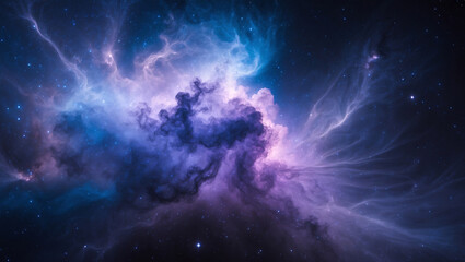 Shimmering Stars and Colorful Nebula with Cosmic Energy Explosion in the Night Sky for Desktop Wallpaper