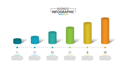 Business infographic bar chart.report, presentation, Data,  vector illustration