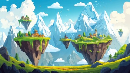 Floating Island Villages Amongst Majestic Mountains