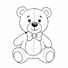 Obraz premium Cute and Adorable Teddy Bear Outline for Coloring Activities