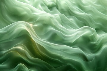 Fototapeta premium Abstract green fabric with golden sparkles. AI generative. .