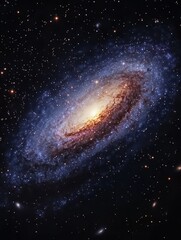Fototapeta premium Stunning view of a starry sky showcasing millions of stars and a bright galaxy on a clear night