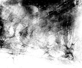 Black and white grunge background, old wall, damaged texture