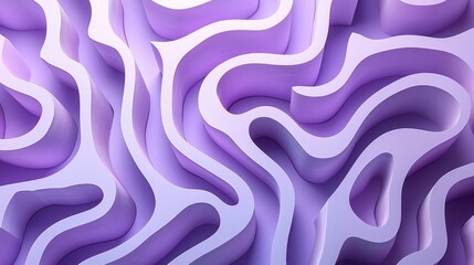 Exploring the intricate patterns of a smooth abstract paper maze in soft purple hues and flowing designs