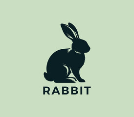 Fototapeta premium Rabbit logo design. Rabbit silhouettes logo. Easter bunnies logo. Modern rabbit logo template vector