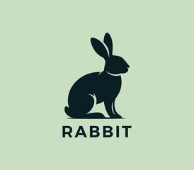Fototapeta premium Rabbit logo design. Rabbit silhouettes logo. Easter bunnies logo. Modern rabbit logo template vector