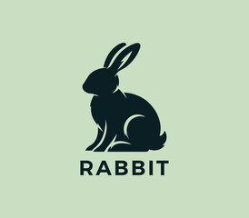 Fototapeta premium Rabbit logo design. Rabbit silhouettes logo. Easter bunnies logo. Modern rabbit logo template vector