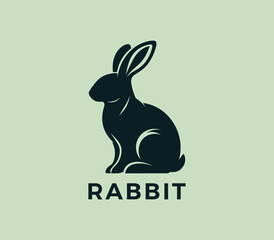 Fototapeta premium Rabbit logo design. Rabbit silhouettes logo. Easter bunnies logo. Modern rabbit logo template vector
