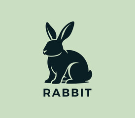 Rabbit logo design. Rabbit silhouettes logo. Easter bunnies logo. Modern rabbit logo template vector