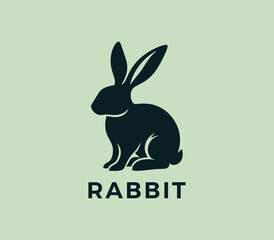 Fototapeta premium Rabbit logo design. Rabbit silhouettes logo. Easter bunnies logo. Modern rabbit logo template vector