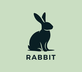 Fototapeta premium Rabbit logo design. Rabbit silhouettes logo. Easter bunnies logo. Modern rabbit logo template vector