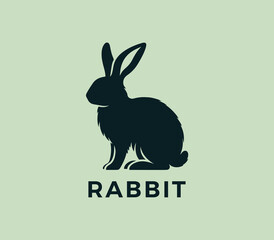 Fototapeta premium Rabbit logo design. Rabbit silhouettes logo. Easter bunnies logo. Modern rabbit logo template vector