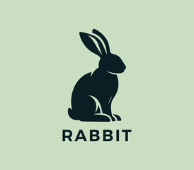 Fototapeta premium Rabbit logo design. Rabbit silhouettes logo. Easter bunnies logo. Modern rabbit logo template vector