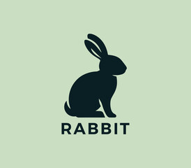 Fototapeta premium Rabbit logo design. Rabbit silhouettes logo. Easter bunnies logo. Modern rabbit logo template vector