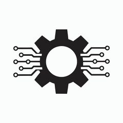 Creative Gear Circuit Integration Vector Illustration.