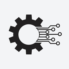 Creative Gear Circuit Integration Vector Illustration.