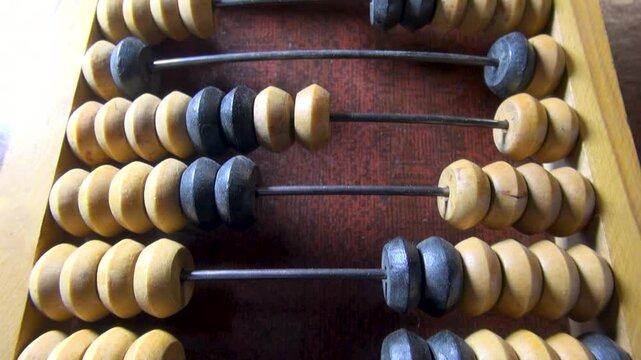 Old wooden abacus close up