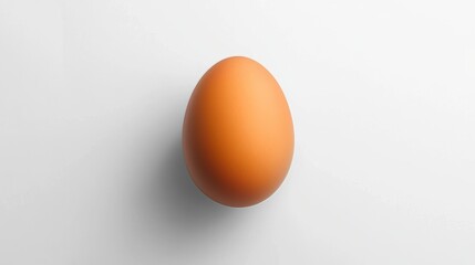 High-definition single egg top view, shell texture accentuated on white backdrop, clean minimalist look for product ad placements