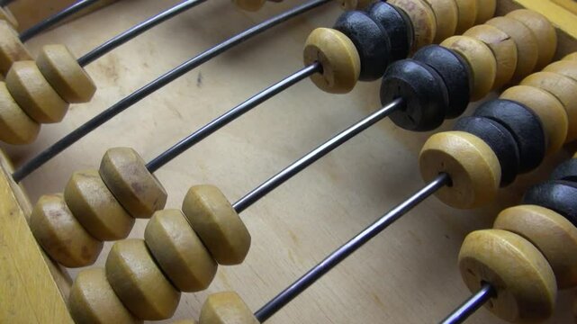 Old wooden abacus close up