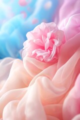 Obraz premium Delicate Pink Fabric with a Floral Design