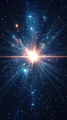 Fototapeta premium Mesmerizing Cosmic Explosion A Dazzling Burst of Interstellar Light Energy and Power This image captures the magnificent and breathtaking spectacle of a cosmic explosion