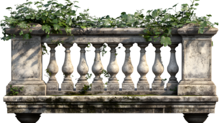 Vintage balustrade isolated on transparent background balustrade png