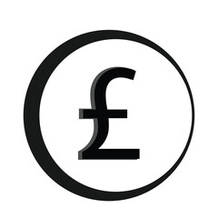 Obraz premium pound currency symbol icon.black and white circle shape,currency icon.Vector illustration on white background.