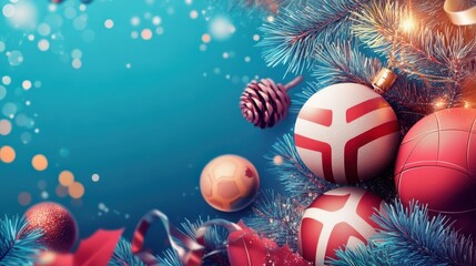 happy new year, beautiful greeting card background or banner with sport theme. vector