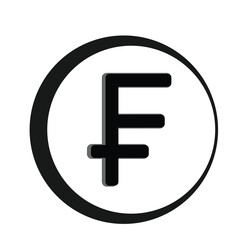 Swiss franc currency symbol. Swiss franc currency outline flat icon. isolated on white background..black and white circle shape,currency icon.Vector illustration on white background.Money label.