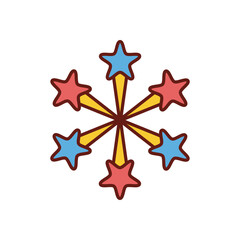 Numbers with Fireworks vector icon