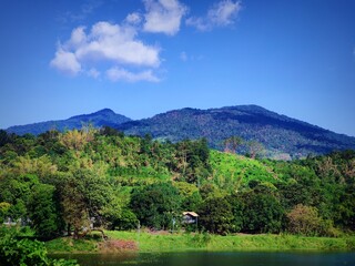 landscape mountain with sky and clouds