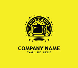 Tv logo design vector. television logo template. TV channel program icon logo design vector template