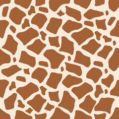 Giraffe seamless pattern background featuring abstract brown and beige spots. Ideal for fabric design, packaging, wallpapers, stationery, animal-themed projects, and creative illustrations.