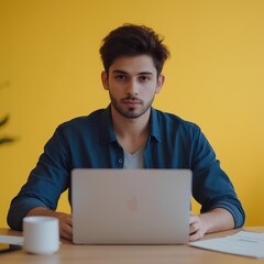 man working on laptop