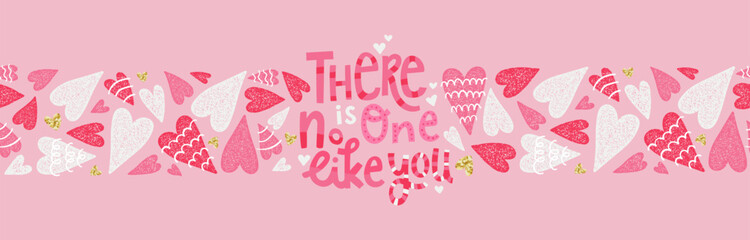 Cute hand drawn hearts seamless pattern, lovely romantic background, great for Valentine's Day, Mother's Day, textiles, wallpapers, banners  - vector design