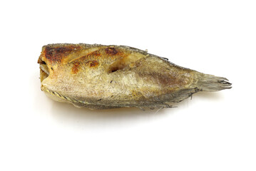 Fried Bang Bo Gourami Fish On a white background