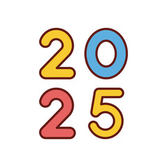 2025 Numbers vector icon