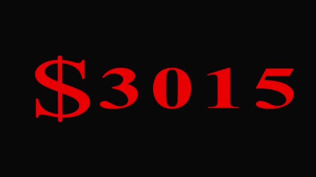 Dollars counter Profit income benefit counter animation. 4k Motion graphic number counter on blacck background.