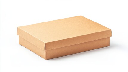 Large brown cardboard box isolated on white background, featuring simple packaging design for shipping, moving, and storage needs, perfect for e-commerce, logistics, and minimalist product presentatio