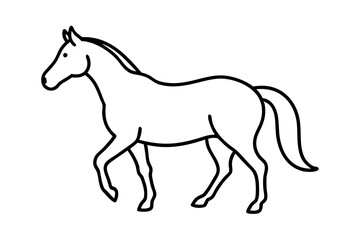 Horse Line Art Illustration - Minimalist Design on White Background