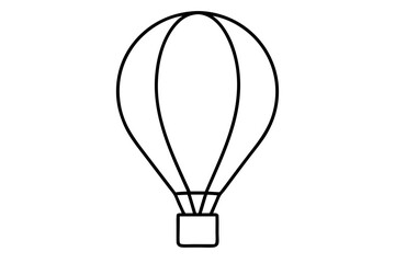 Hot Air Balloon Line Icon Vector - Minimalistic SVG Design