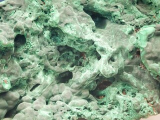 Vibrant green malachite with intricate patterns