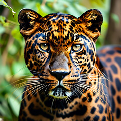 close up portrait of a leopard