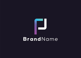 Fototapeta premium Minimalist letter r P logo template
