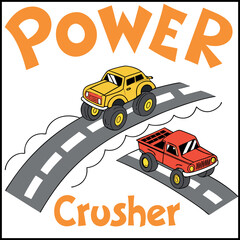 Monster Trucks Racing T-Shirt Vector Design © Design Planer